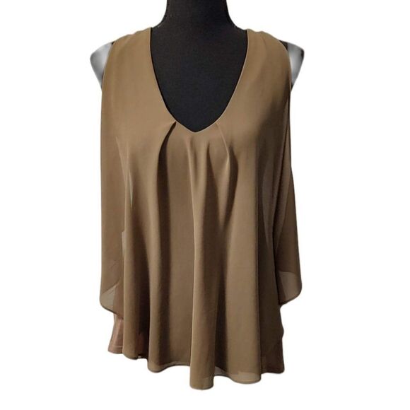 Venus Double Layer Flowy Tank Olive Large - Picture 1 of 3